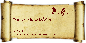 Mercz Gusztáv névjegykártya