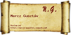 Mercz Gusztáv névjegykártya